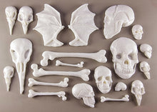 20 x Edible 3D 50mm Skull and Bones set icing toppers, cake cupcakes decorations T057