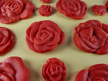 15 x Edible 3D Mixed Roses flowers Set, icing toppers, cake cupcakes decorations T077