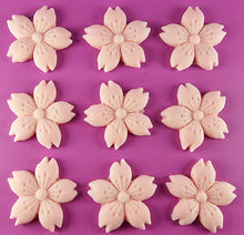 9 x Edible 3D 30mm Cherry Blossoms icing toppers, cake cupcakes decorations T053