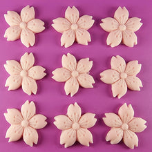 9 x Edible 3D 50mm Cherry Blossoms icing toppers, cake cupcakes decorations T052