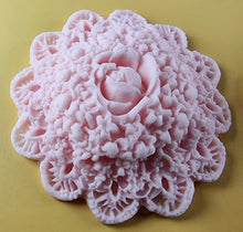 4 x Edible 3D 60mm Circle Rose Cluster flowers icing toppers, cake cupcakes decorations T107