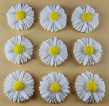 12 x Edible 3D 35mm Daisies Daisy flowers icing toppers, cake cupcakes T118