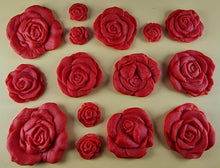 15 x Edible 3D Mixed Roses flowers Set, icing toppers, cake cupcakes decorations T077