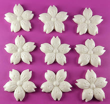 9 x Edible 3D 50mm Cherry Blossoms icing toppers, cake cupcakes decorations T052