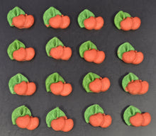 16 x Edible 3D cherries cherry fruit vegetables icing toppers, cake cupcakes decorations