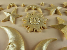 20 x Edible 3D 45mm Moon, Sun and Star Set, icing toppers, cake cupcakes decorations T090