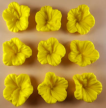 9 x Edible 3D 38mm Hibiscus flower flowers, icing toppers, cake cupcakes decorations T035