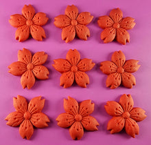 9 x Edible 3D 40mm Cherry Blossoms icing toppers, cake cupcakes decorations T051