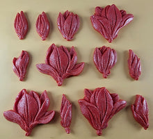 12 x Edible 3D 50mm Tulip Lilly flowers Set, icing toppers, cake cupcakes decorations T076