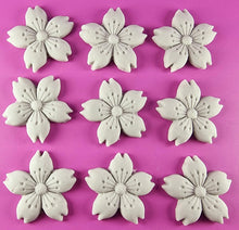 9 x Edible 3D 40mm Cherry Blossoms icing toppers, cake cupcakes decorations T051
