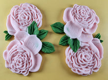 2 x Edible 3D 110mm Double Rose Flowers icing toppers, cake cupcakes T123