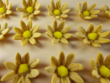 15 x Edible 3D Daisy Flowers Daisies icing toppers, cake cupcakes decorations T099