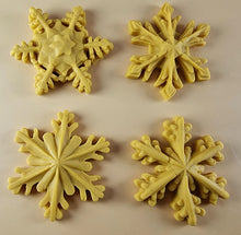 4 x Edible 3D 50mm Christmas Snowflakes Snow icing toppers, cake cupcakes decorations T101