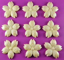 9 x Edible 3D 50mm Cherry Blossoms icing toppers, cake cupcakes decorations T052