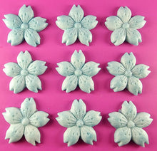 9 x Edible 3D 50mm Cherry Blossoms icing toppers, cake cupcakes decorations T052
