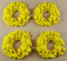 4 x Edible 3D 60mm Rose Wreaths, icing toppers, cake cupcakes decorations T086