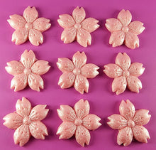 9 x Edible 3D 30mm Cherry Blossoms icing toppers, cake cupcakes decorations T053