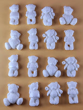 16 x Edible 3D 30mm Teddy Teddybear Set, icing toppers, cake cupcakes decorations T072
