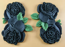 2 x Edible 3D 110mm Double Rose Flowers icing toppers, cake cupcakes T123