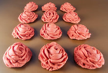 12 x Edible 3D 34mm large roses rose flowers icing toppers, cake cupcakes decorations T011