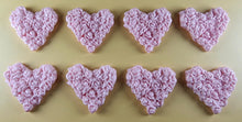 8 x Edible 3D 45mm Heart Clusters, icing toppers, cake cupcakes decorations T094