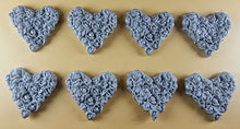 8 x Edible 3D 45mm Heart Clusters, icing toppers, cake cupcakes decorations T094
