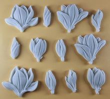 12 x Edible 3D 50mm Tulip Lilly flowers Set, icing toppers, cake cupcakes decorations T076