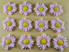 12 x Edible 3D 30mm Daisies Daisy flowers icing toppers, cake cupcakes T117