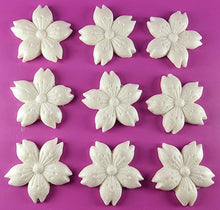 9 x Edible 3D 50mm Cherry Blossoms icing toppers, cake cupcakes decorations T052