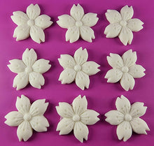 9 x Edible 3D 50mm Cherry Blossoms icing toppers, cake cupcakes decorations T052