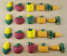 20 x Edible 3D 18mm Mixed Vegetables icing toppers, cake cupcakes decorations T100