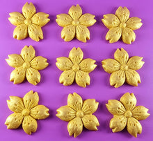 9 x Edible 3D 30mm Cherry Blossoms icing toppers, cake cupcakes decorations T053