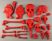 20 x Edible 3D 50mm Skull and Bones set icing toppers, cake cupcakes decorations T057
