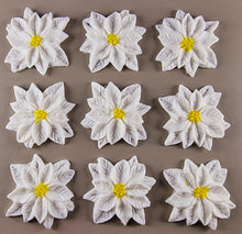 9 x Edible 3D 40mm Poinsettias Flowers icing toppers, cake cupcakes T128
