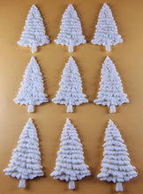 12 x Edible 3D 50mm Medium Christmas Trees icing toppers, cake cupcakes decorations T048