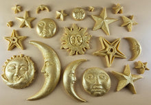20 x Edible 3D 45mm Moon, Sun and Star Set, icing toppers, cake cupcakes decorations T090