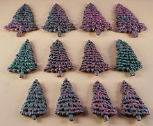 12 x Edible 3D 25mm Mixed Trees icing toppers, cake cupcakes decorations T046