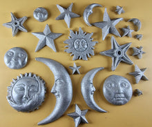 20 x Edible 3D 45mm Moon, Sun and Star Set, icing toppers, cake cupcakes decorations T090