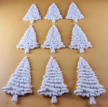 12 x Edible 3D 50mm Medium Christmas Trees icing toppers, cake cupcakes decorations T048