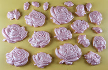 20 x Edible 3D 33mm Mixed Rose Set, icing toppers, cake cupcakes decorations T089