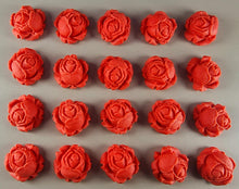 20 x Edible 3D 23mm high detail roses rose flowers icing toppers, cake cupcakes decorations T018