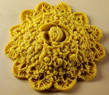 4 x Edible 3D 60mm Circle Rose Cluster flowers icing toppers, cake cupcakes decorations T107