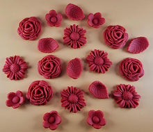 20 Piece Edible 3D Bouquet Flower set, icing toppers, cake cupcakes decorations T070