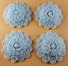 4 x Edible 3D 60mm Circle Rose Cluster flowers icing toppers, cake cupcakes decorations T107