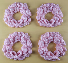 4 x Edible 3D 60mm Rose Wreaths, icing toppers, cake cupcakes decorations T086
