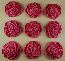 9 x Edible 3D 40mm Rose Flowers icing toppers, cake cupcakes T130