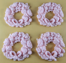 4 x Edible 3D 60mm Rose Wreaths, icing toppers, cake cupcakes decorations T086