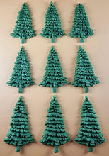 12 x Edible 3D 50mm Medium Christmas Trees icing toppers, cake cupcakes decorations T048