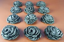 12 x Edible 3D 34mm large roses rose flowers icing toppers, cake cupcakes decorations T011