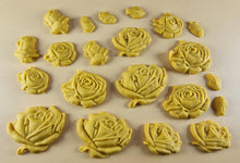20 x Edible 3D 33mm Mixed Rose Set, icing toppers, cake cupcakes decorations T089